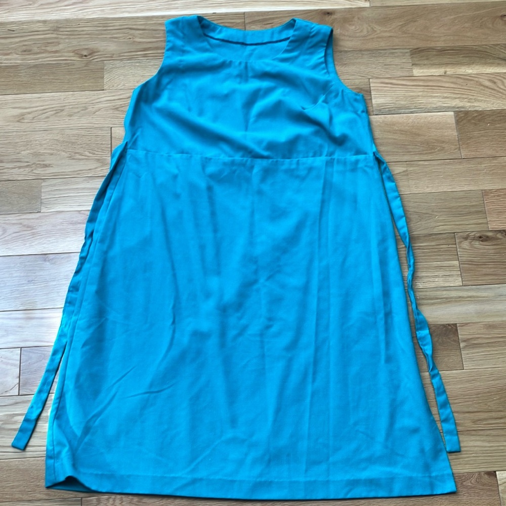 Vintage handmade plus tank dress  Sleeveless Teal Midi Dress